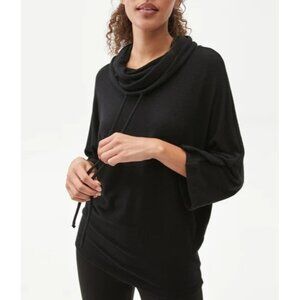 Michael Stars Charlie Drop Turtleneck Elbow Sleeve Top Black Size M NWT
